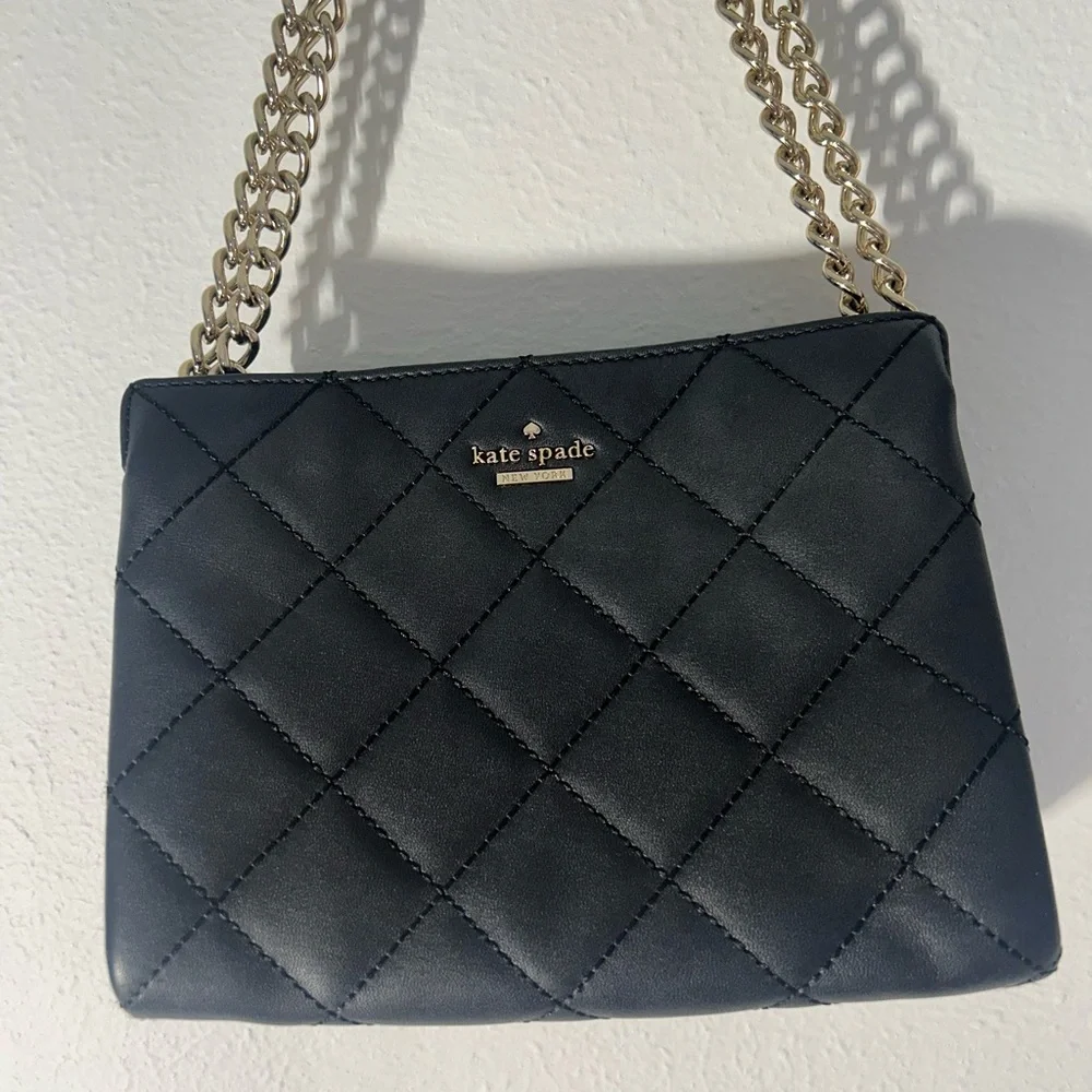 Kate Spade Black and Gold Quilted Shoulder Bag - Picture 2 of 5